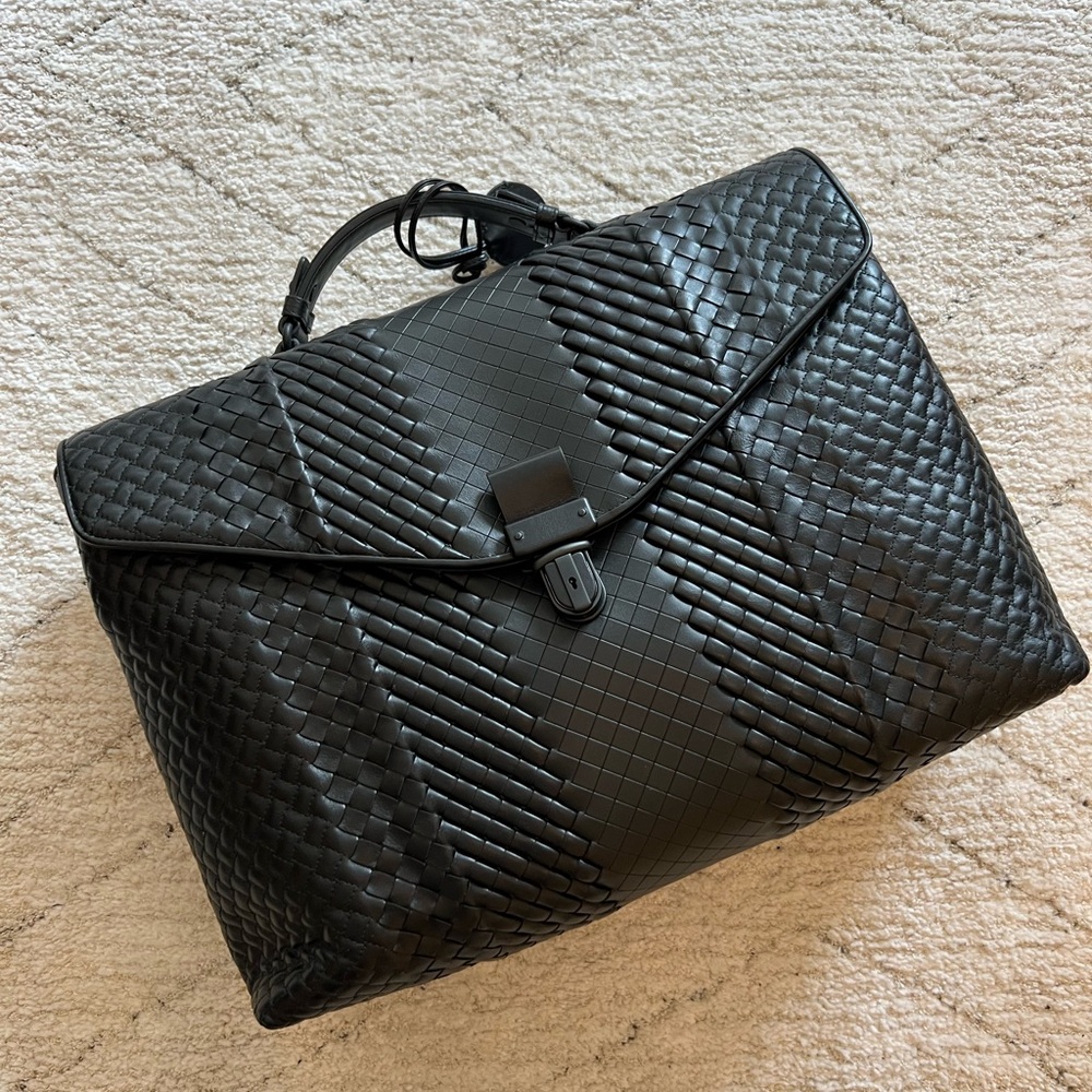 New (never used) Black modern Bottega Veneta Weekend Bag / Laptop